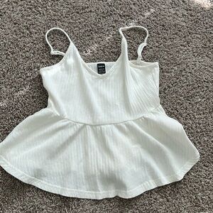 White Peplum tank
